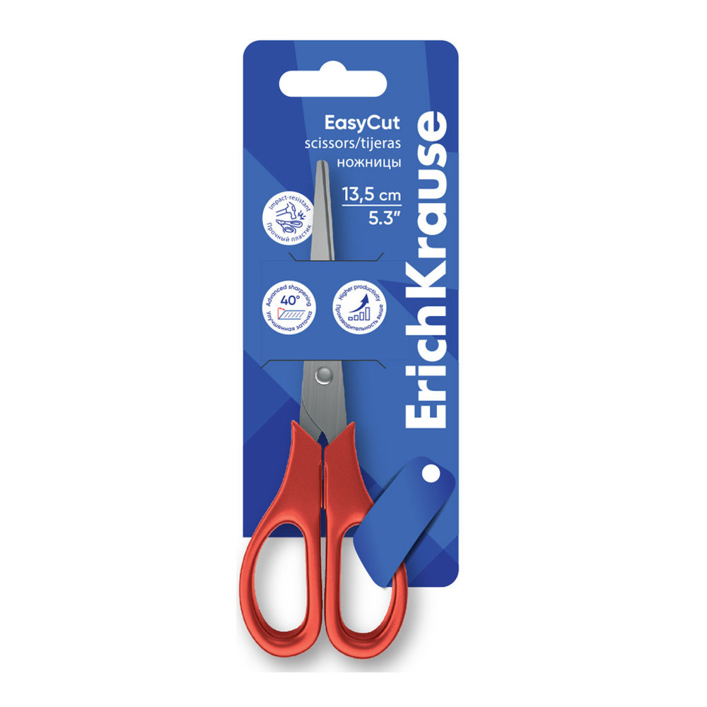 Ножницы EK "EasyCut" 13,5см, ассорти