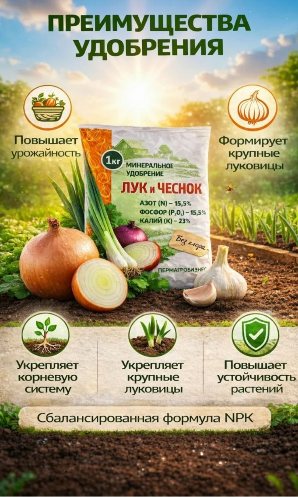 Минеральное удобрение Лук и Чеснок, 1 кг