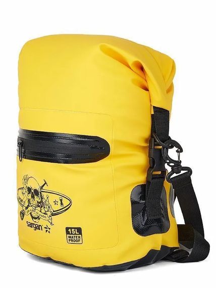 Гермосумка через плечо Sargan Скелетон-САП/Пляжка с доп.карманом 15 л желтый