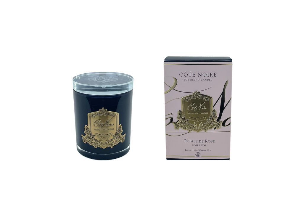 Свеча 450г Cote Noire Petal de Rose в черном стаканчике