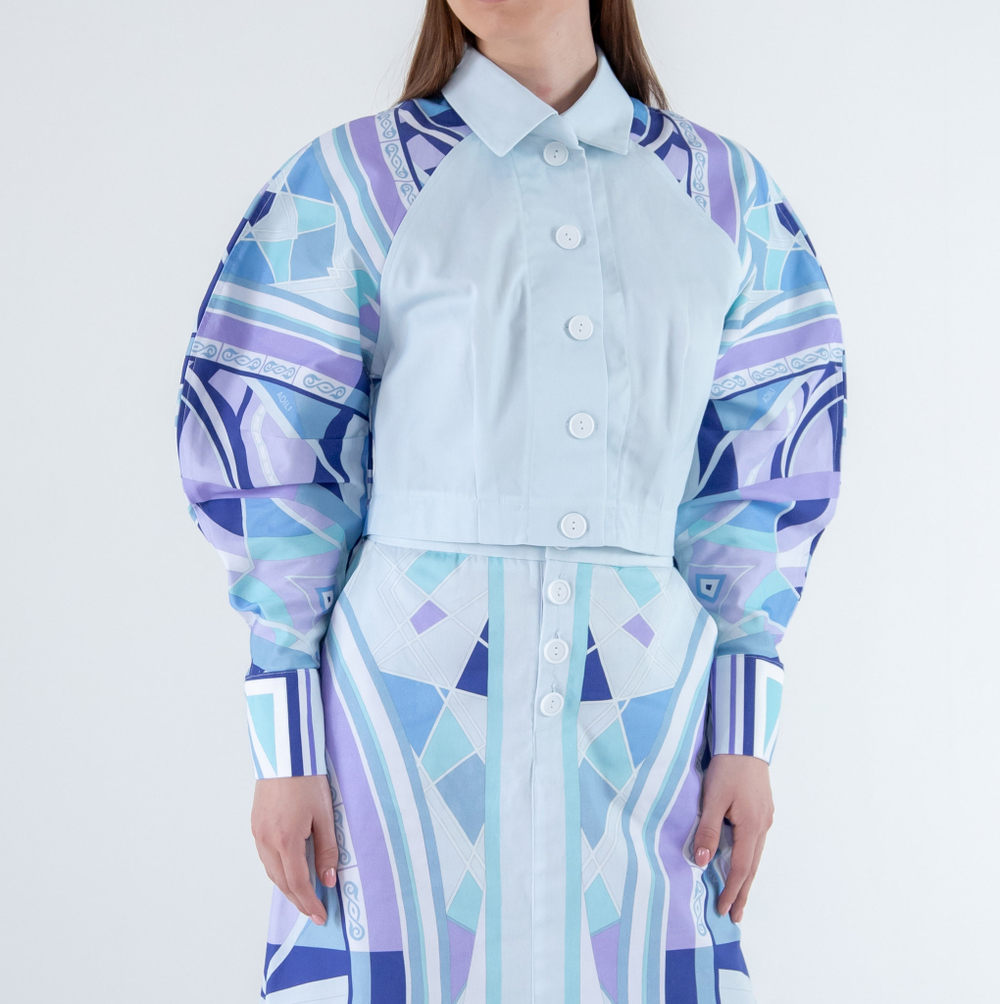 Куртка голубая, S/M, (принт 211-05) Adili