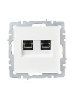 BRITE Розетка компьютерная двойная RJ45 кат.6 РК11-2-БрБ белый IEK