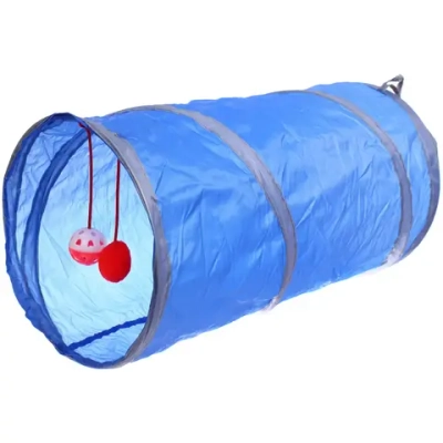 Игровой туннель для животных «МурМяу», цвет голубой, 46*25см