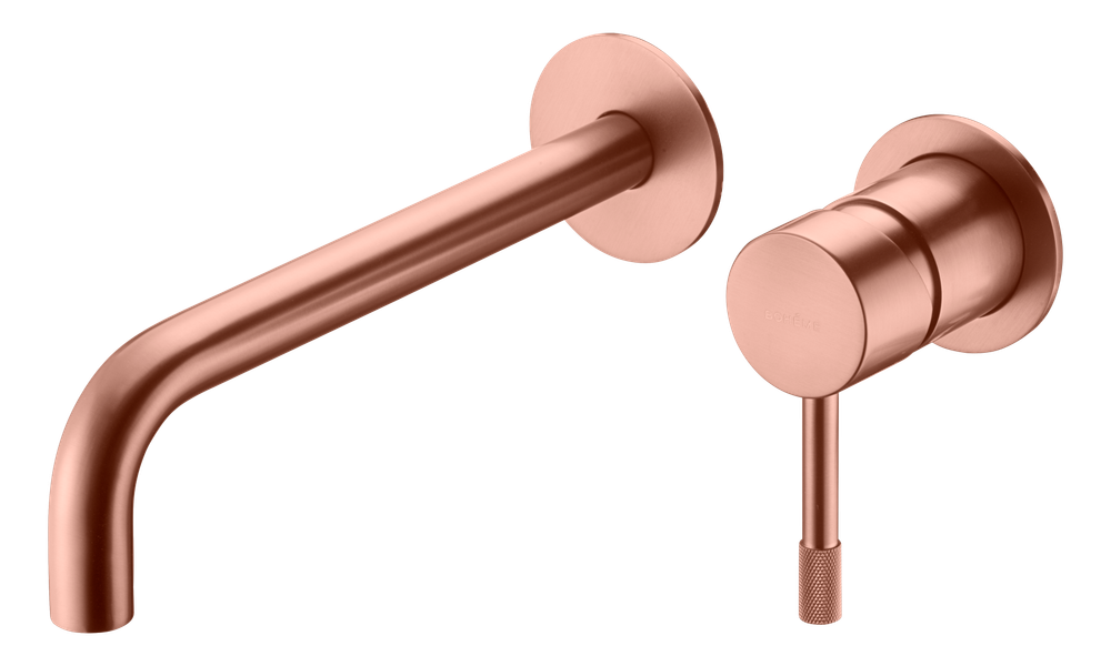 Смеситель для умывальника из стены, Uno. Copper Brushed