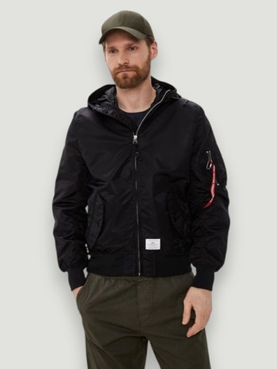Куртка Бомбер Alpha Ind L-2B Hooded GEN II (черная - black)