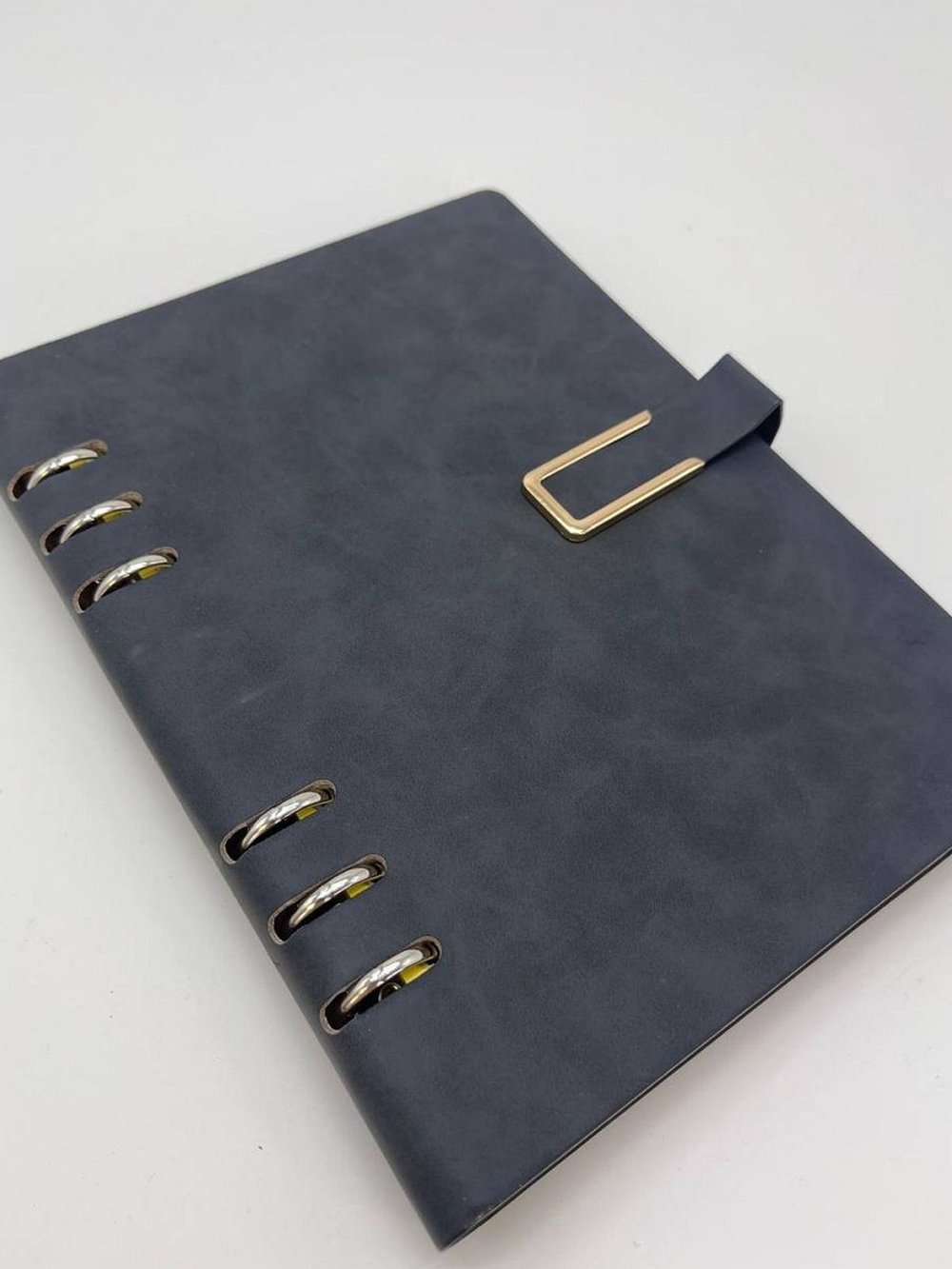 Блокнот органайзер А5 на кольцах 96 л. на магните в линейку синий джинс(5919-6)