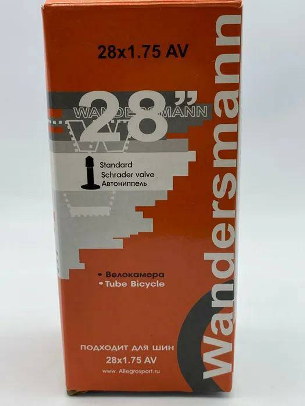 Камера велосипедная 28х1.75-2.125 прямой ниппель