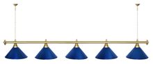 Лампа STARTBILLIARDS 5 пл. (плафоны антик медь,штанга коричневая,фурнитура золото)