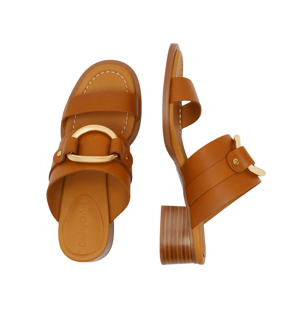 Кожаные шлепанцы See By Chlo\u00e9 - светло-коричневый(SB42082A 19003)