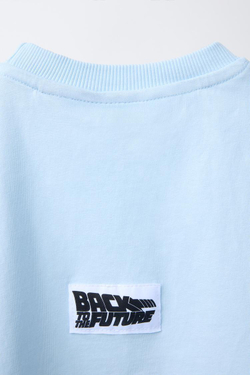 ZARA ФУТБОЛКА С ПРИНТОМ BACK TO THE FUTURE ™, ГОЛУБОЙ