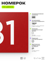 Номер на дверь 131, табличка на дверь для офиса, квартиры, кабинета, аудитории, склада, красная 120х70 мм, Айдентика Технолоджи