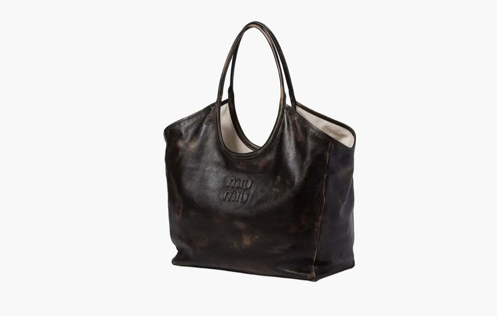Сумка Miu Miu Leather Tote Bag "Sand/Coffee"