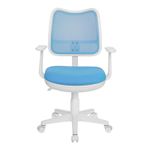 Кресло детское Бюрократ CH-W797, PL, ткань голубая/сетка, механизм качания, пластик белый