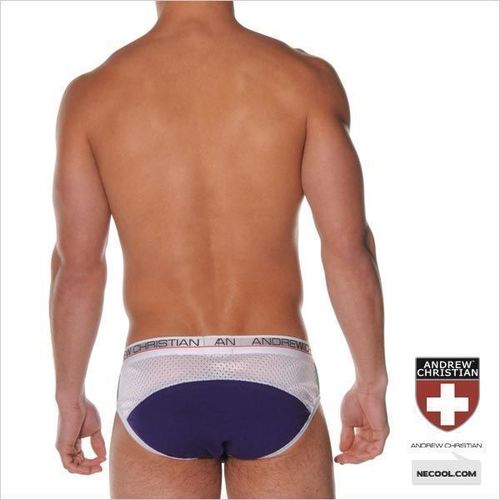 Мужские трусы брифы Andrew Christian Arena brief Purple white AC29