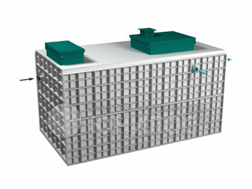 Станция биологической очистки Юнилос Астра 75/ 15000 л. в сутки / до 75 чел. / самотечный сброс / компрессорная аэрация (4000x2160x2445см;1080кг;) - арт.560552