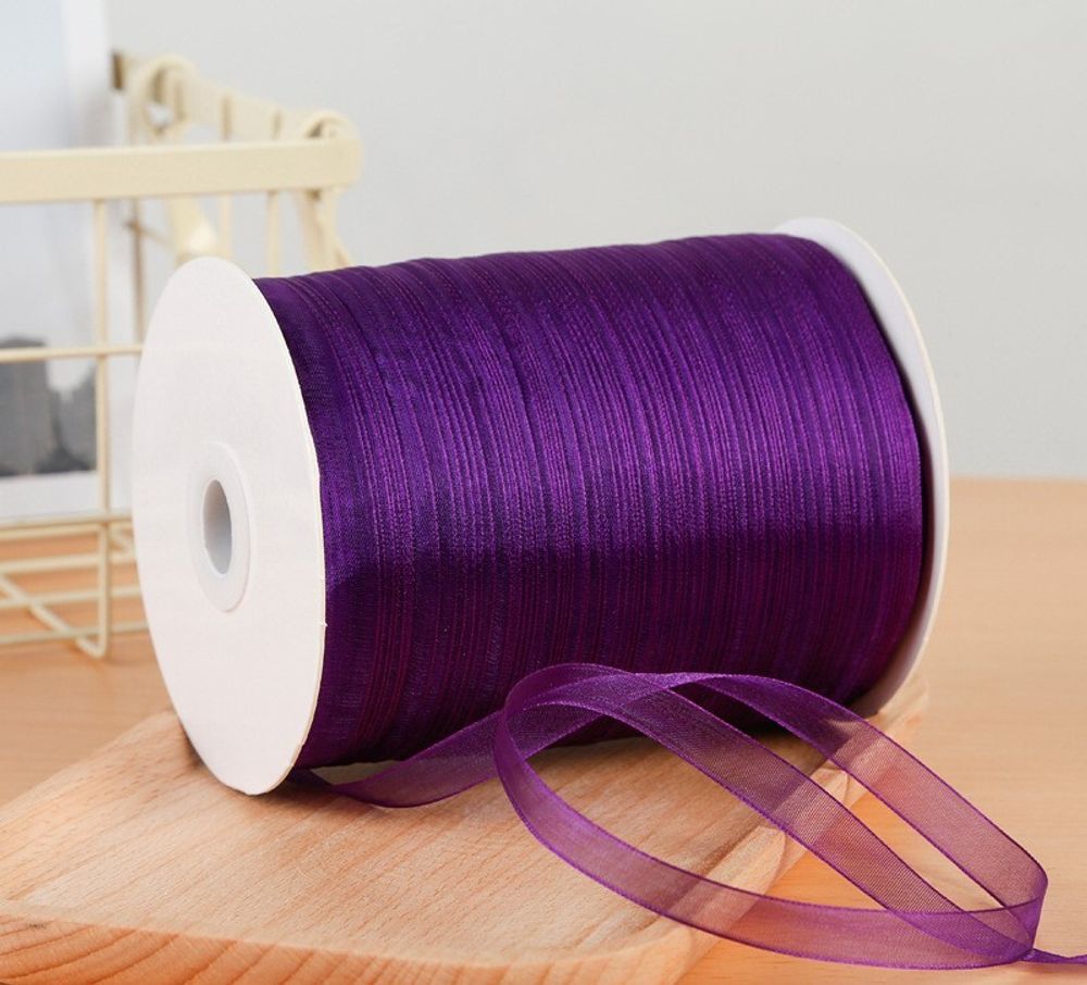 Лента Органза, (1см*320м), Ярко-Фиолетовый #1035