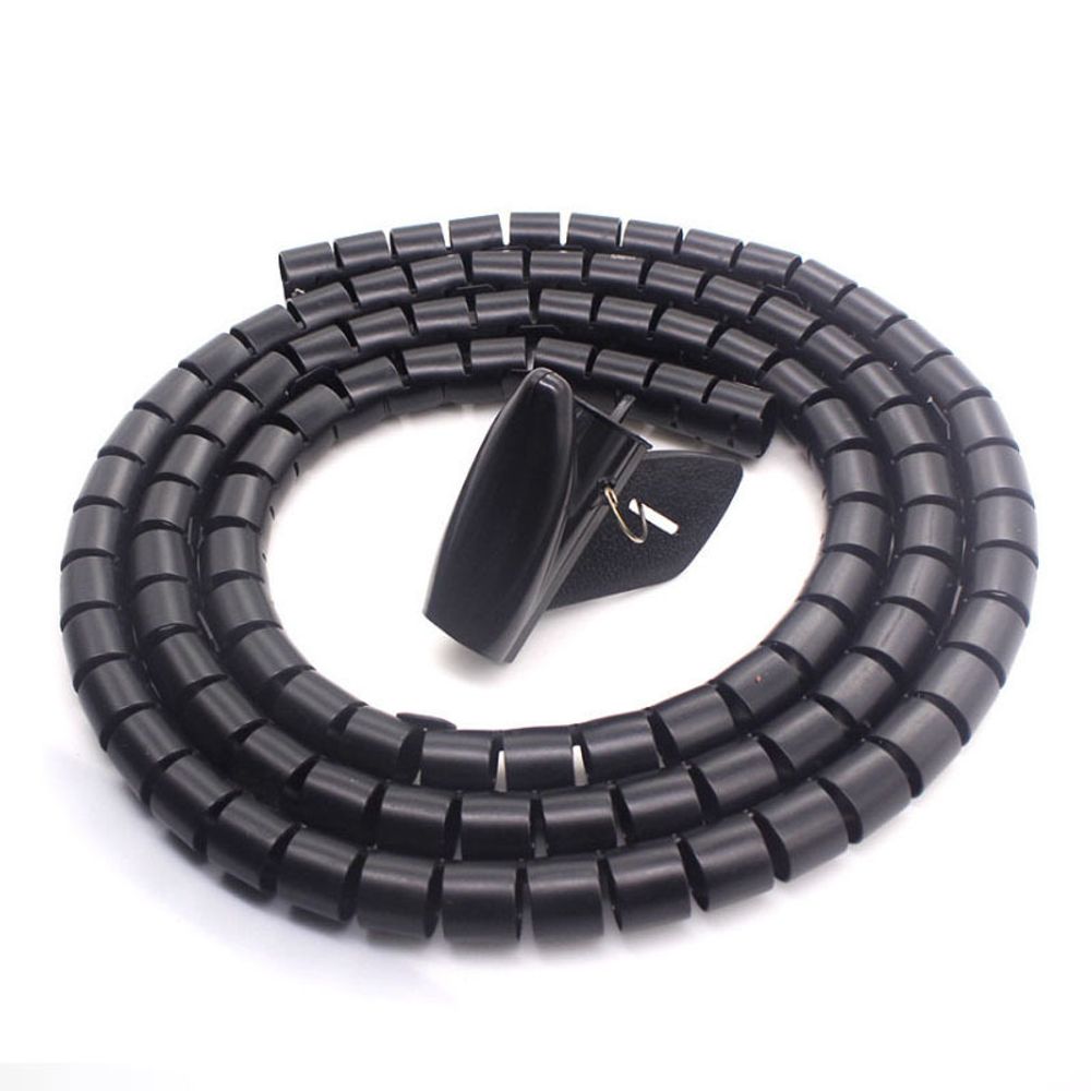 Пластиковый спиральный рукав для кабеля Ripo диаметр 25 мм (2 м) и инструмент ST-25 черн
