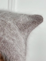 Шапка с ушками зимняя ангора вязаная