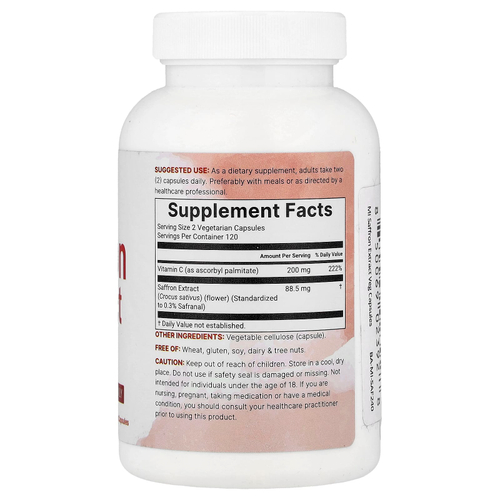 Micro Ingredients, чистый экстракт шафрана, 240 вегетарианских капсул