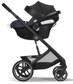 Коляска Cybex Balios S Lux BLK complete Aton B2 Bay Blue Base One 4 в 1 Moon Black с дождевиками
