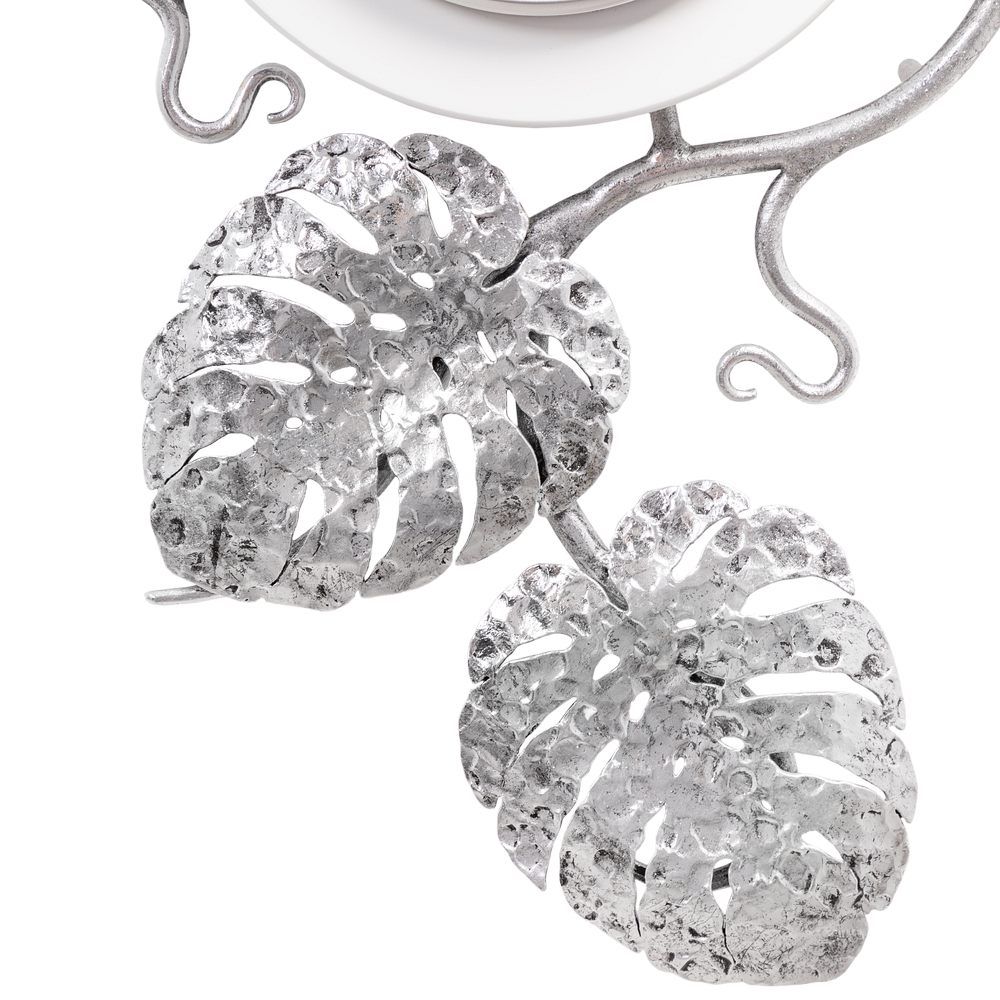 Часы настенные Monstera Deliciosa (Монстера) mini Айс Античное серебро