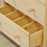 Dipriz Широкий деревянный комод Раст 6 ящиков, из сосны в натуральной отделке, с органайзерами для вещей