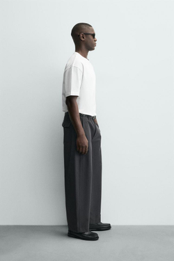 ZARA ФУТБОЛКА RELAXED FIT, БЕЛЫЙ