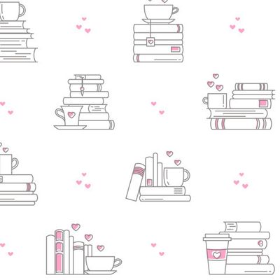 Любитель книг и кофе - розовый