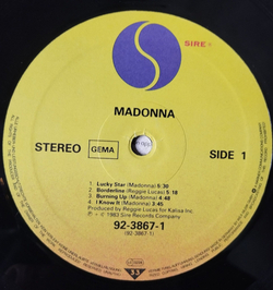 Винтажная виниловая пластинка LP Madonna (Germany 1983) Lucky Star