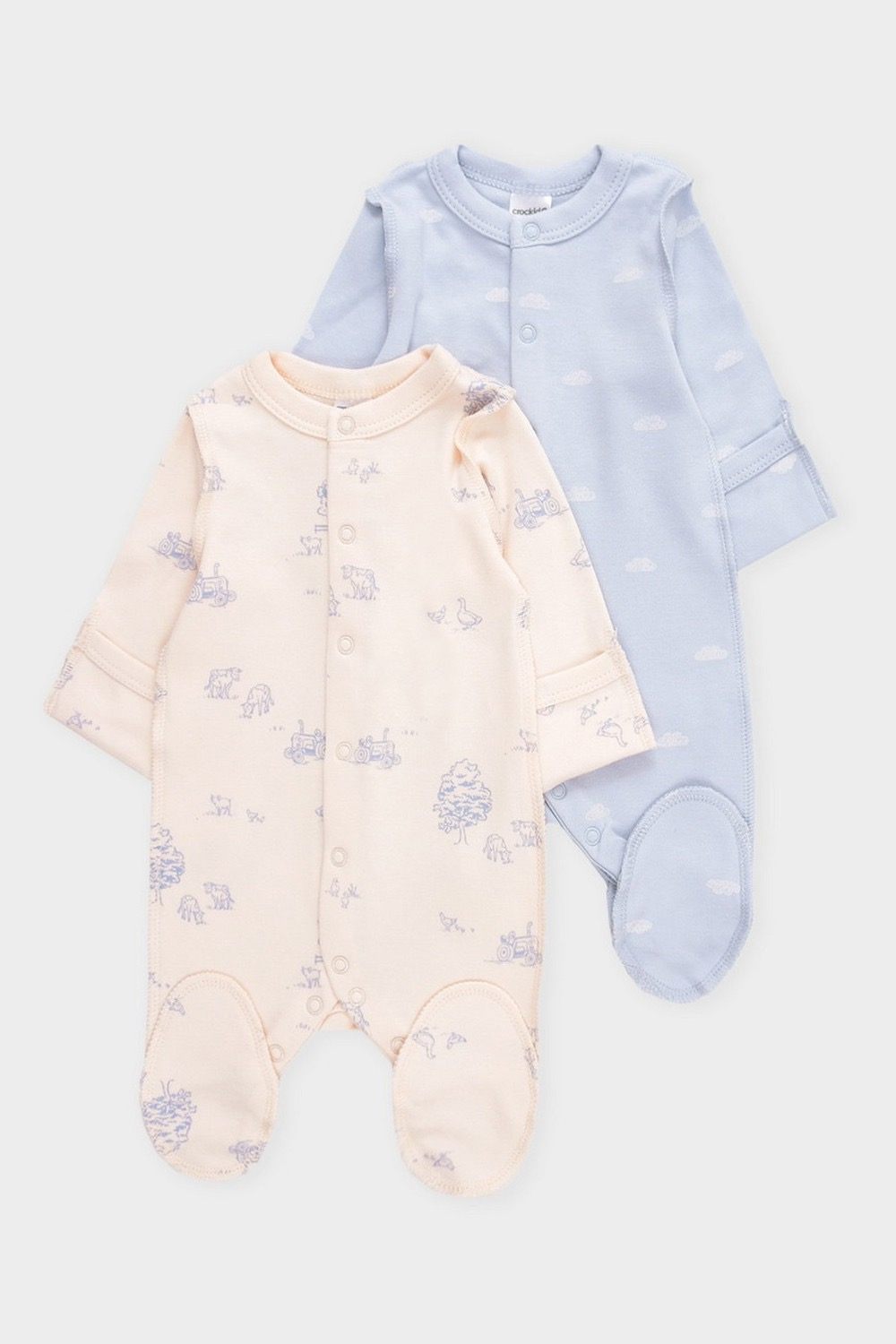 Набор комбинезонов, Бежевый/голубой