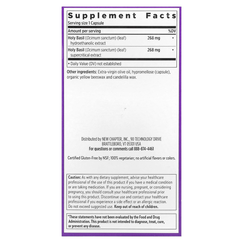 New Chapter, Holy Basil Force, 120 вегетарианских капсул