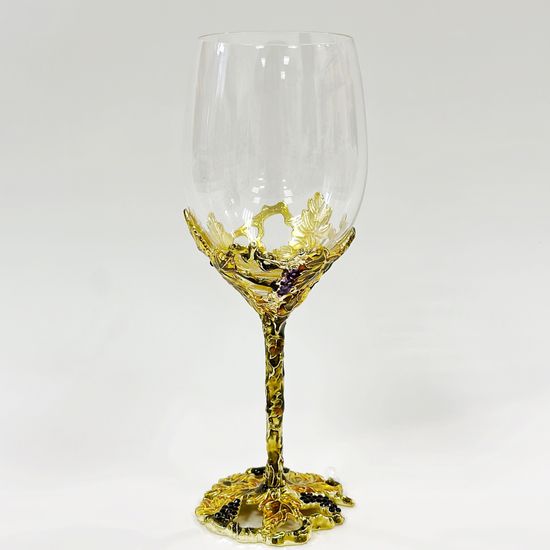 Бокал для вина "Виноград" золото, 350 мл