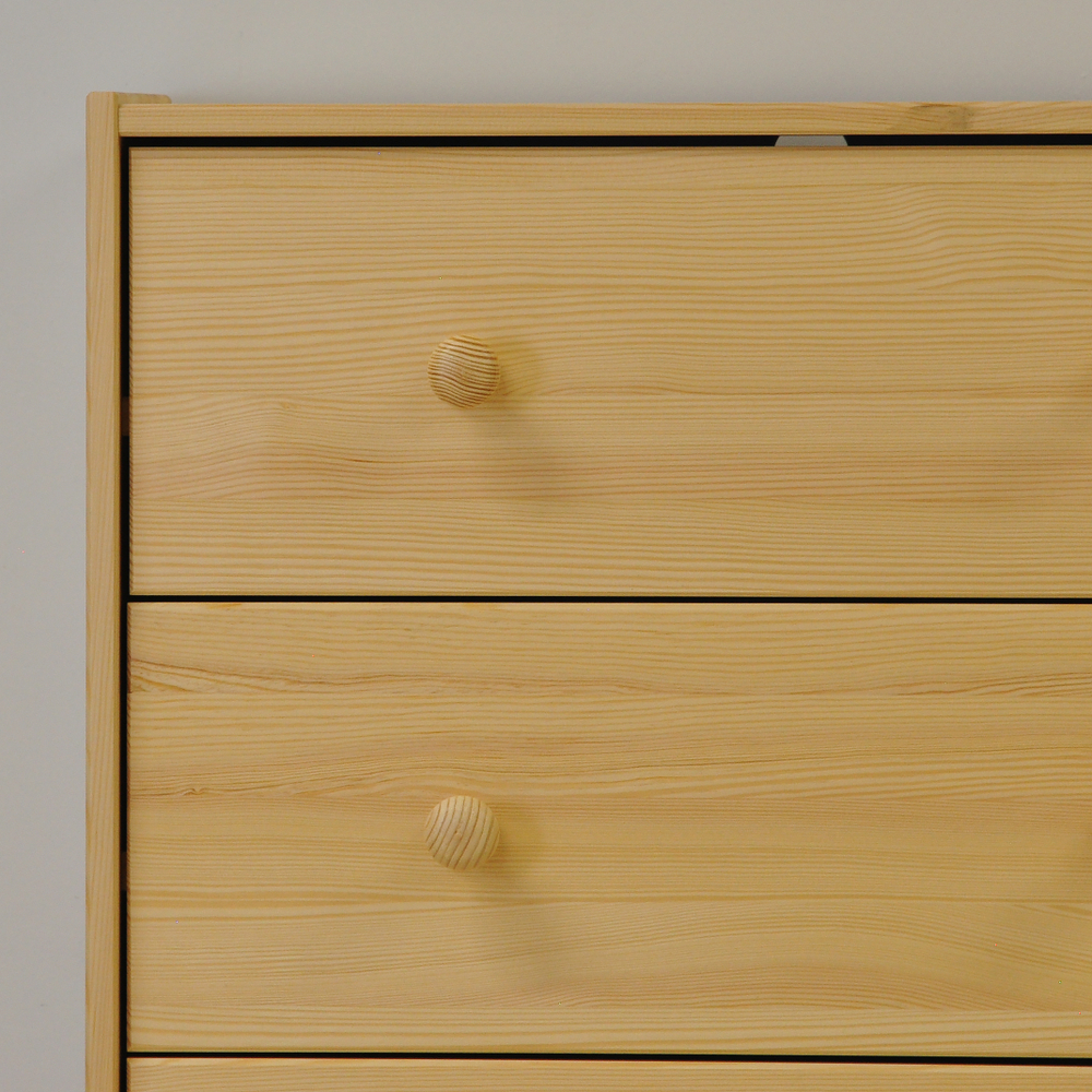 Комод деревянный Раст 4 ящика для хранения вещей и игрушек с органайзерами, из массива сосны в лаке