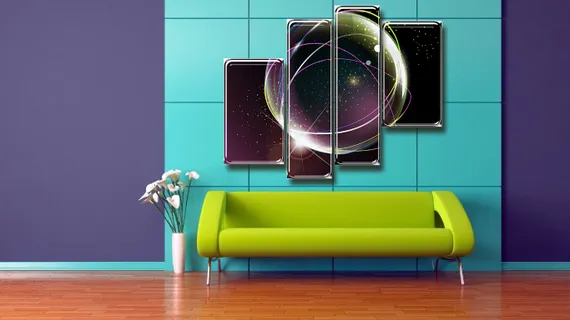 Модульная картина "Космический мяч"