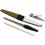 Маникюрный набор на блистере, 4 предмета «Ultramarine» (пилка полировка 2шт, кусачки, апельсиновая палочка)