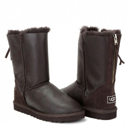 Угги Short Zip Metallic Chocolate