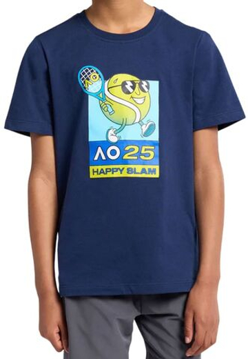 Футболка для мальчика теннисная Australian Open Line It Up - небесный