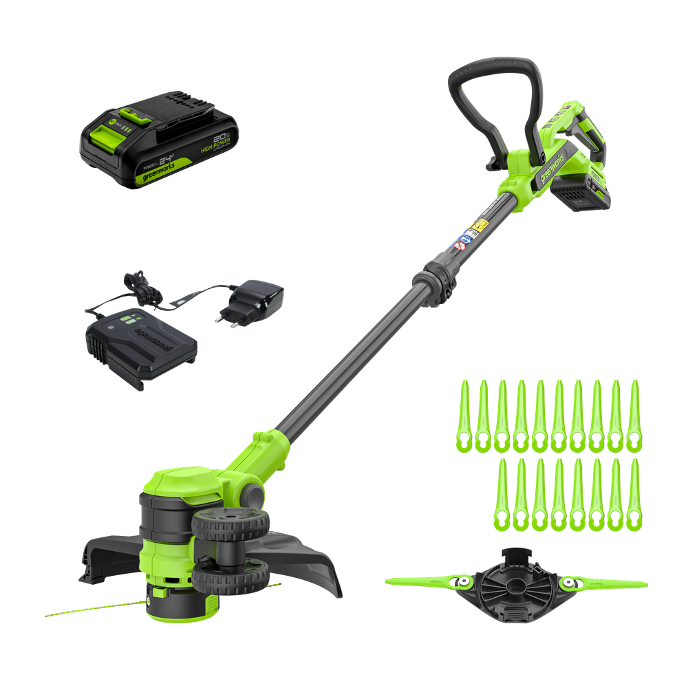 Триммер аккумуляторный Greenworks ST3002, 24V, 30 см, c 1хАКБ 2Ач и ЗУ (ST3002UA)