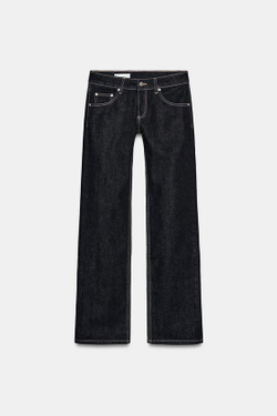 ZARA ДЖИНСЫ TRF WIDE-LEG С НИЗКОЙ ПОСАДКОЙ, МОРСКОЙ ТЕМНО-СИНИЙ