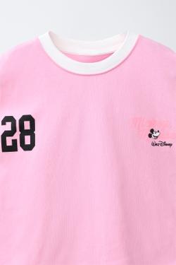 ZARA КОМПЛЕКТ ИЗ ФУТБОЛКИ И БЕРМУДОВ MINNIE MOUSE © DISNEY, РОЗОВЫЙ