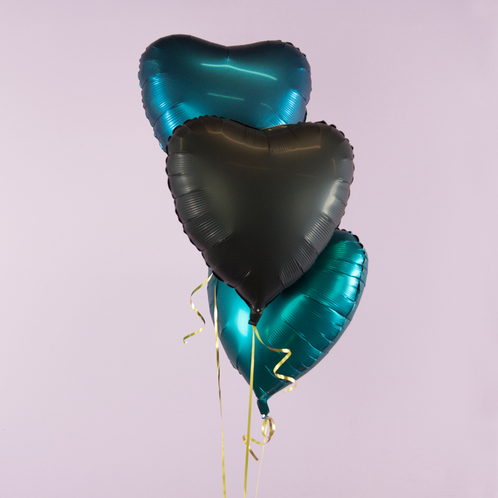 Сердце 18" Черный, Сатин Gr