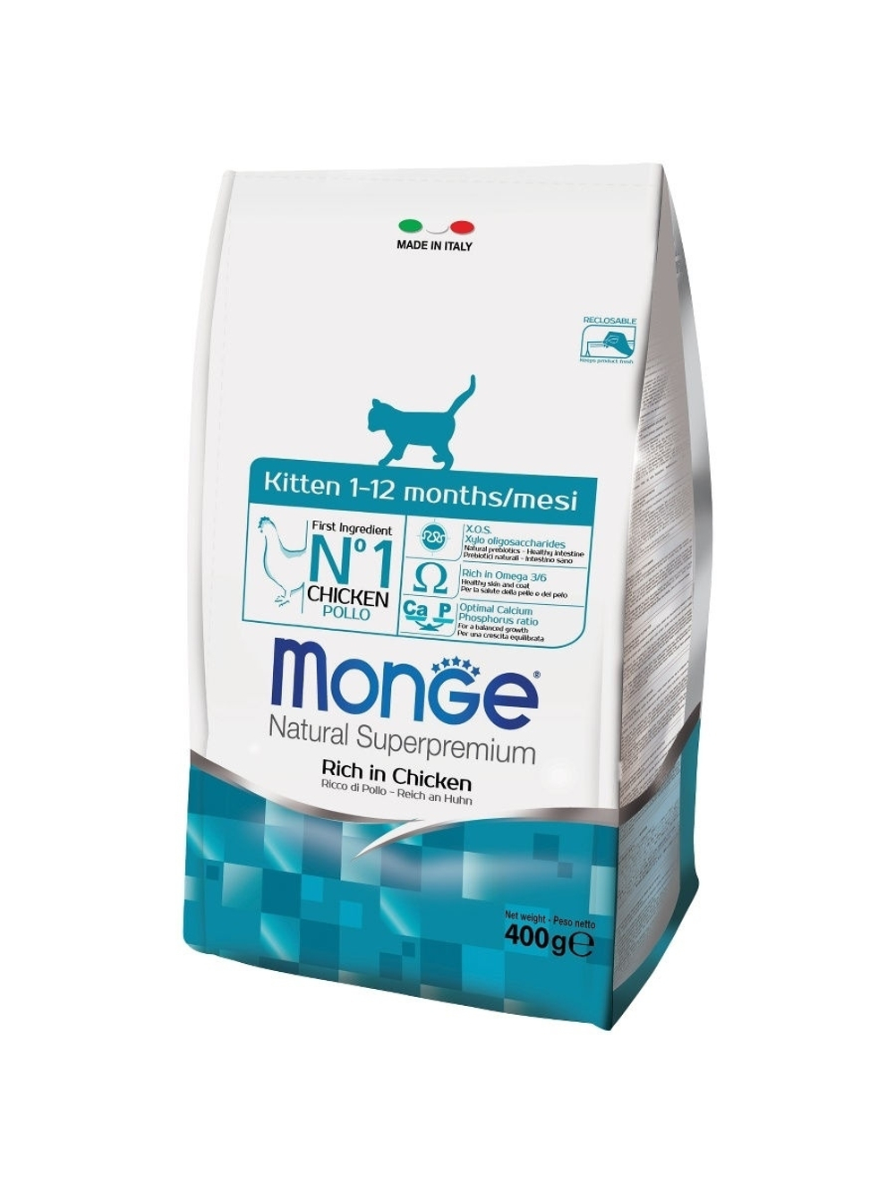 Сухой корм Monge Kitten для котят, курица, 400 г