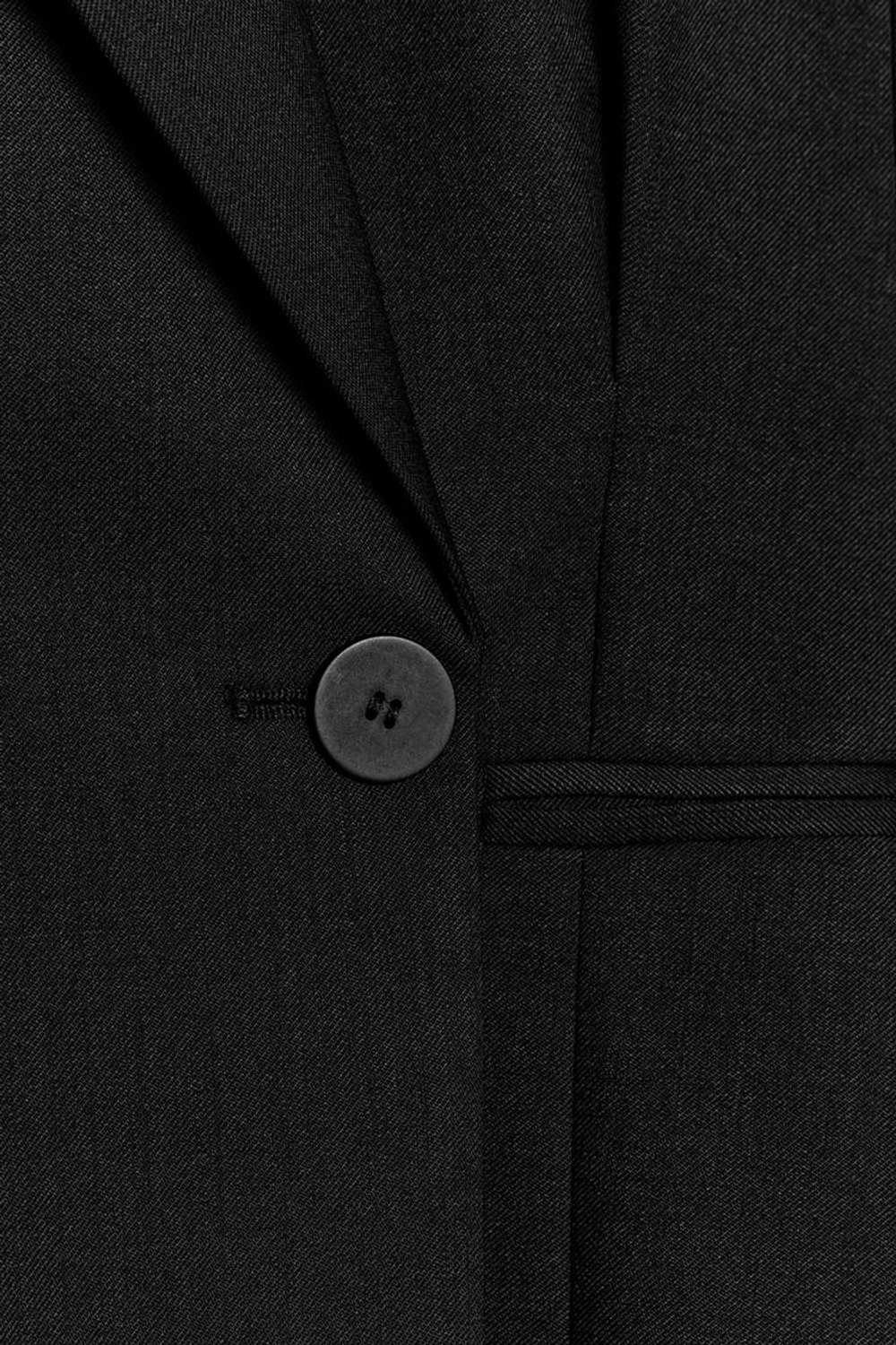 ZARA ПРИТАЛЕННЫЙ БЛЕЙЗЕР ИЗ СМЕСОВОЙ ШЕРСТИ — ZW COLLECTION, ЧЕРНЫЙ