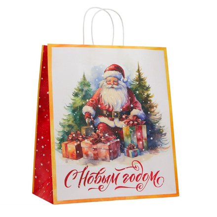 Пакет подарочный "С Новым Годом", 32х17,5х37 см