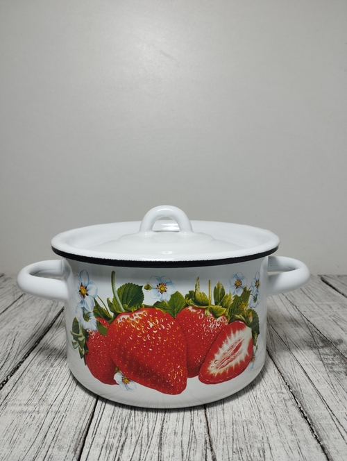 Кастрюля 1,5л Клубника садовая бел 1с15с/1