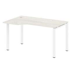 Metal System Стол криволинейный левый на П-образном м/к БП.СА-2 (L) Дуб Наварра/Металл Белый 1400*90