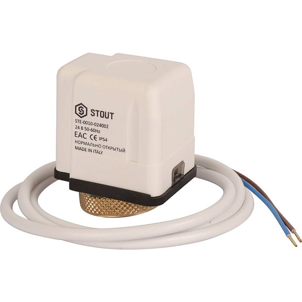 Сервопривод термоэлектрический STOUT - M30x1.5 (24В, нормально открытый)
