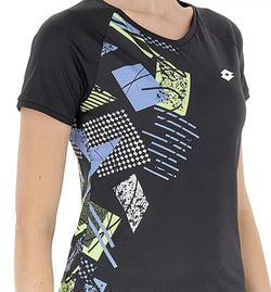 Женская теннисная футболка Lotto Tech и D5 Tee - черный