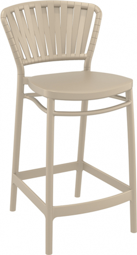 Стул пластиковый полубарный Siesta Contract Portofino, бежевый