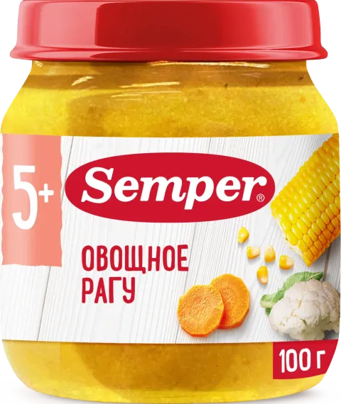 Пюре Semper Овощное рагу 100г с 5мес
